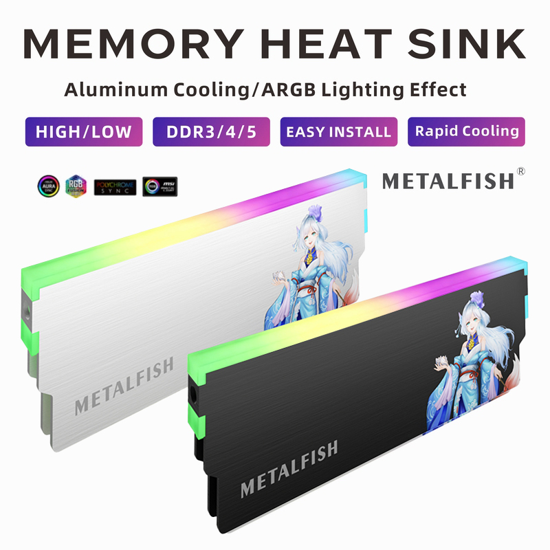 Ddr5 Memory - METALFISH DRAM Kühlkörper 5V-3PIN ARGB DDR3